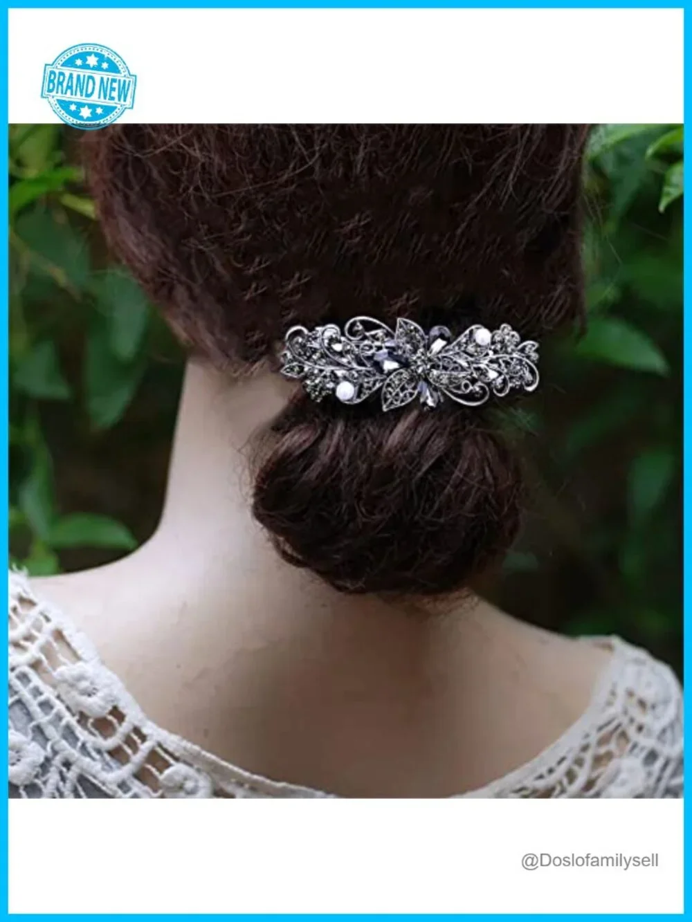 4 Flower Crystal Rhinestone Hair Barrettes Set - Spring Hair Clips for Women